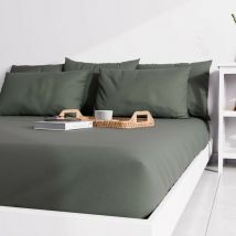 Drap housse uni 140x190 cm zzz kaki