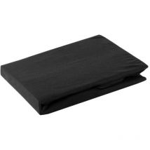 Drap Jersey Côtelé D91 180x200 Cm, Hauteur 30 Cm Noir