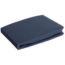 Drap Jersey Côtelé D91 220x200 Cm, Hauteur 30 Cm Bleu Marine
