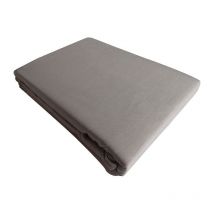 Drap plat 100% satin de coton peigné / 80 fils /cm² - gris - 180 x 290 cm pour lit 1 place