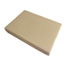 Flachbettlaken aus 100% gekämmtem Baumwollsatin / 80 Fäden /cm² - Leinen - 180 x 290 cm für Einzelbett - Lin