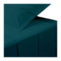 Drap Plat 2 Personnes 'Percale' 240x290cm Bleu Egéen