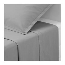 Drap Plat 2 Personnes "Percale" 240x290cm Gris