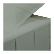 Drap Plat 2 Personnes 'Percale' 240x290cm Vert Tilleul