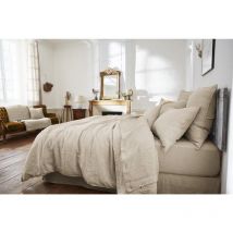 Drap plat 240 x 300 cm lin lavé soline sable Lin