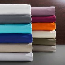 Drap plat Choco 240 x 300 cm pour lit 2 places 100% coton/57 fils/cm²