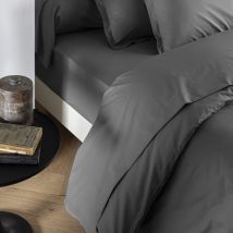 Drap plat coton percale Anthracite 270x310 Someo morphee