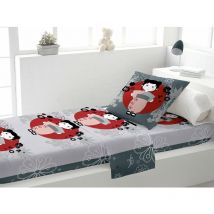Drap plat, drap housse et taie d'oreiller yoki Gris