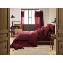 Drap plat 'Gaïa' toutes dimensions 'Gaze de Coton' - Couleur: Gaïa Lie de Vin - Taille de drap plat: 240 x 300 cm pour lit 2 places