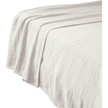 Dock Avenue - Drap Plat 240x300 Gaze De Coton Unie Gaia Coloris Blanc Chantilly