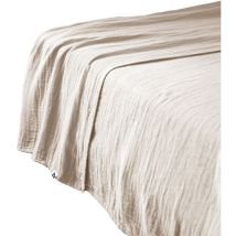 Dock Avenue - Drap Plat 270x300 Cm Gaze De Coton Unie Gaia Coloris Beige Pampa