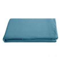 Drap plat Palace pur coton teint lavé, 63 fils/cm² Vent Du Sud Palace Topaze - 270 x 290 cm pour lit King Size