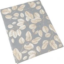 Drap plat percale de coton lison gris 240x310 cm