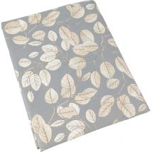 Drap plat percale de coton lison gris 180x290 cm