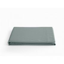 Drap plat percale pur coton peigné longues fibres 80 fils/cm² Vent Du Sud Lichen - 180 x 290 cm pour lit 1 place