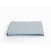 Drap plat percale pur coton peigné longues fibres 80 fils/cm² Vent Du Sud Glacier - 180 x 290 cm pour lit 1 place