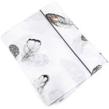 Drap plat percale pur coton plumes 180x290 cm