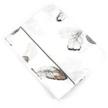 Drap plat percale pur coton plumes 280x325 cm