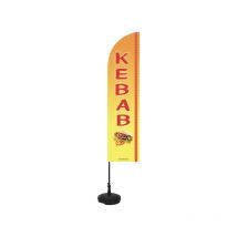 Interface Plv - Drapeau 'kebab' de dimensions 255 x 60 cm avec son kit socle plastique et mât