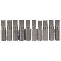 25PS/10/B 5.5mm 1/4in Hex Plain Slot Insert Bit 25mm Long x 10 - Draper