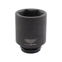 419D-MM Expert 59mm 3/4in Square Drive Hi-Torq 6 Point Deep Impact Socket - Draper