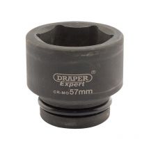 425-MM Expert 57mm 1in Square Drive Hi-Torq 6 Point Impact Socket - Draper
