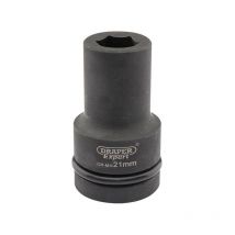 425D-MM Expert 21mm 1in Square Drive Hi-Torq 6 Point Deep Impact Socket - Draper