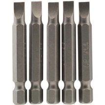Draper - 50PS/5/B 5.5mm 1/4in Hex Plain Slot Insert Bit 50mm Long x 5