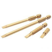 Draper Expert - Draper 50TPS/2 Expert 3mm 1/4in Hex Plain Slot Titanium Nitride Coated Insert Bit 50mm x 2