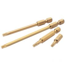 50TTX/2 Expert T7 1/4in Hex Tx-Star Titanium Nitride Coated Insert Bit 50mm x 2 - Draper