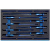 Draper 63399 - Set Di 8 Cacciaviti Di Precisione Extra Lunghi, Con Inserto 1/4 Eva