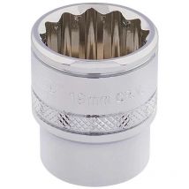 Draper D-MM/B 3/8in Square Drive Hi-Torq 12 Point Socket 19mm