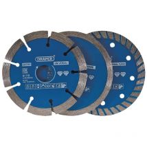 DBP2 115mm Diamond Blade Set 3pc - Draper