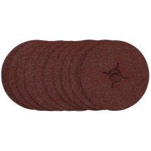 SDFD115 Fibre Sanding Discs 115mm 36 Grit 10pk - Draper