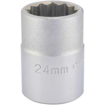 T-mm/b 3/4in Square Drive 12 Point Socket 24mm - Draper