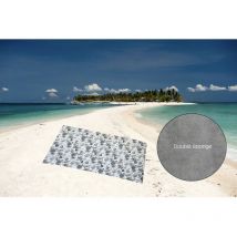 Fouta en coton doublé éponge 100x200 cm corail gris, par Soleil d'ocre