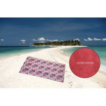 Fouta en coton doublé éponge 100x200 cm flamand rose, par Soleil d'ocre