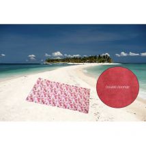 Fouta en coton doublé éponge 100x200 cm corail, par Soleil d'ocre