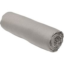 Drap housse 100% coton 57 fils 160x200 cm bonnet 23 cm Beige Dune