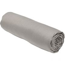 Drap housse 100% coton 90x190 bonnet 23 cm essential Beige Dune
