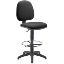 Lincoln Draughtsmans Chair Fixed Charcoal Fabric