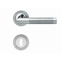 Karcher Design - Drückergarnitur Auf Rosette Schlüssel L Be700a Edelstahl Poliert Satiniert - Be700a-bb0-73