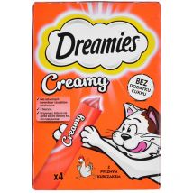 Dreamies friandises pour chat creamy snacks au poulet - délicieusement crémeux - 20 sachets (5 x 4 x 10 g)