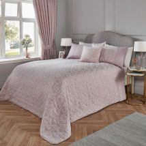 Woven Hawthorne Damask Woven Jacquard Quilted Bedspread, Lavender, 220 x 240 Cm - Dreams&drapes