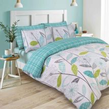 Luxurious Allium Set Copripiumino con federa, in poliestere/cotone, blu, singolo - Dreamscene