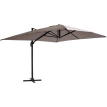 Oviala - Drehbarer Ampelschirm, AluminiumRahmen, 4 x 3 m Taupe