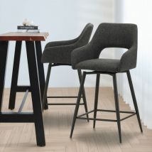 Drehbarer Barhocker Skye, Stoff Schwarz, Sitzhöhe 67 Cm, Mit