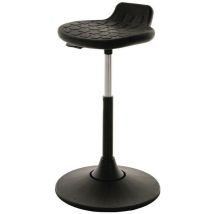 Fp - Drehhocker Kunststoff-tellerfuß Pu-schaum Schwarz Sitzhöhenverstellung 490-680 Mm