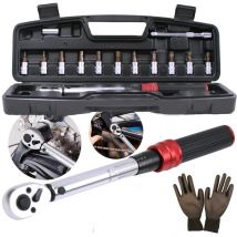 Drehmomentschlüssel Set 1/4' 3-25Nm 72 Zähne Ratschenkopf ±3% Fehlergenauigkeit