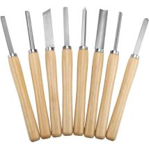 Drehset Holzbearbeitungsmeißel, 8-teiliges Holzbearbeitungsmeißelset Drehwerkzeuge Schrägholzbeitel-Abschied